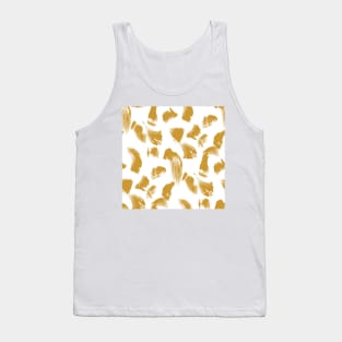 Gold over White Brushtroke Dots Tank Top